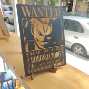 Ξύλινο Κάδρο One Piece Wanted Poster Roronoa Zoro