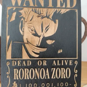 Ξύλινο Κάδρο One Piece Wanted Poster Roronoa Zoro