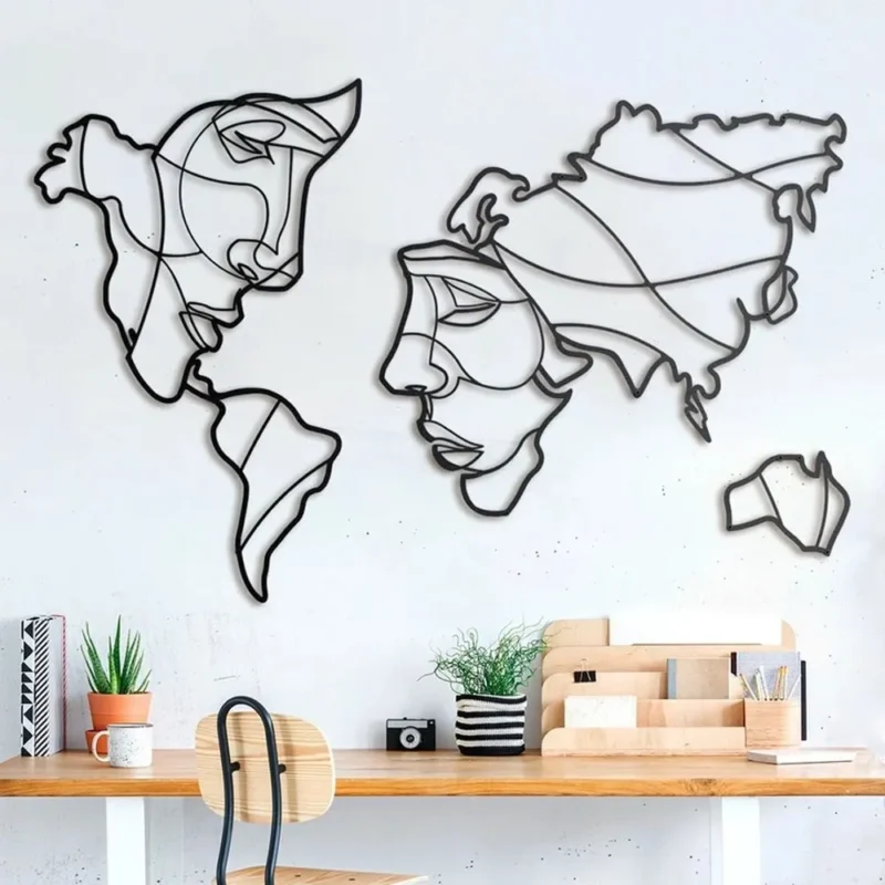 Ξύλινο Κάδρο Παγκόσμιος Χάρτης