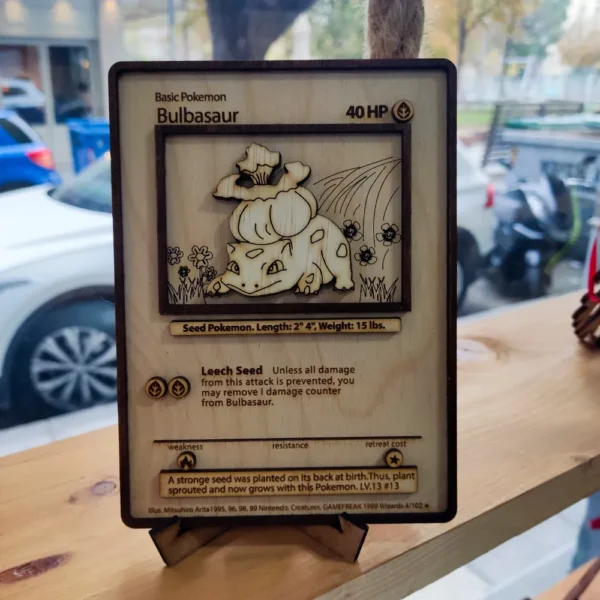 3D Pokemon Xειροποίητο Σταντ - Επιτραπέζιο 3D Σταντ Κάρτα Bulbasaur