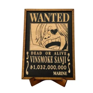 One Piece Ξύλινο Κάδρο Με Πυρογραφία Wanted Poster Sanji