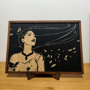 Ποκαχόντας – Ξύλινο Κάδρο με Πυρογραφία