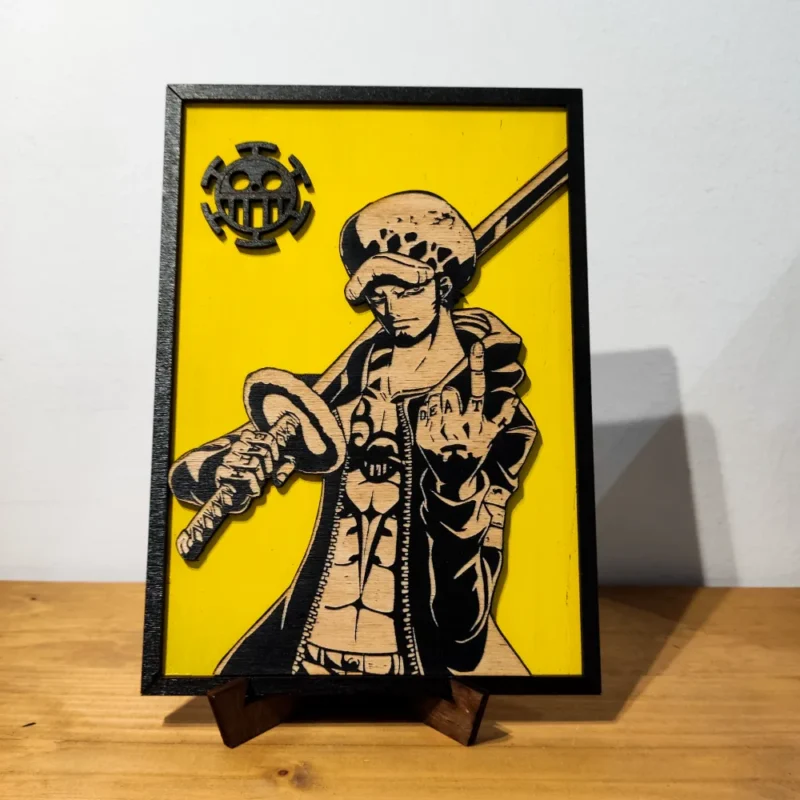 One piece Ξύλινο Κάδρο Trafalgar D. Water Law
