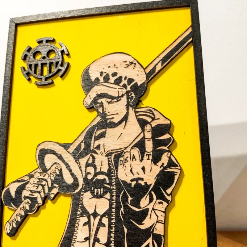 One piece Ξύλινο Κάδρο Trafalgar D. Water Law