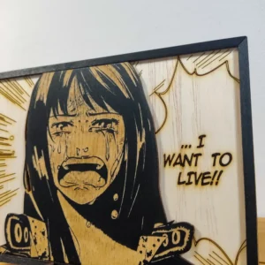 Manga Page One Piece Ξύλινο Κάδρο Robin i want to live