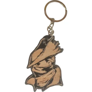 Bloodborne Ξύλινο Μπρελόκ Με Πυρογραφία Hunter