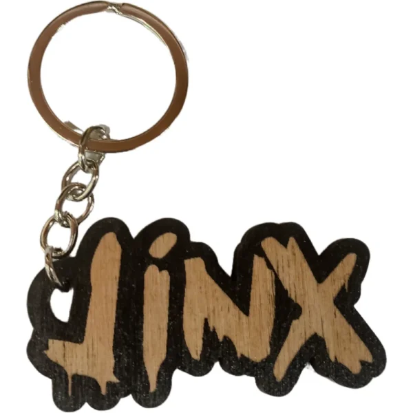 League Of Legends Ξύλινο Μπρελόκ Arcane Jinx Name