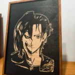 Attack Οn Τitan Ξύλινο Κάδρο Με Πυρογραφία Eren