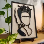 Frida Kahlo Επιτοίχιο 3D Xειροποίητο Ξύλινο Κάδρο Frida Kahlo