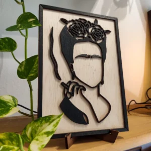 Frida Kahlo Επιτοίχιο 3D Xειροποίητο Ξύλινο Κάδρο Frida Kahlo