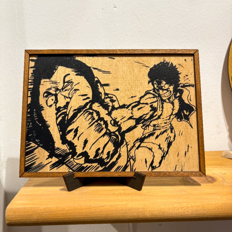 Manga Page One Piece Ξύλινο Κάδρο luffy punches celestial dragon