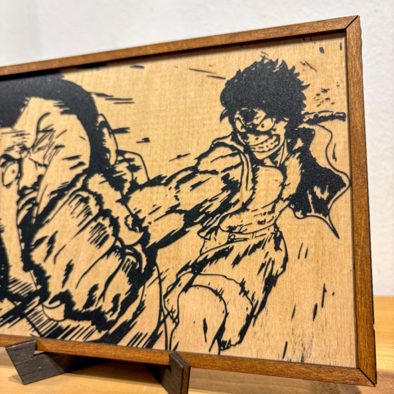 Manga Page One Piece Ξύλινο Κάδρο luffy punches celestial dragon