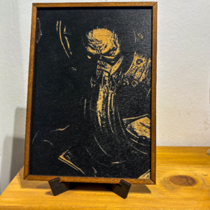 League Of Legends – Ξύλινο Κάδρο με Πυρογραφία Urgot