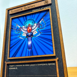 3D Yu‑Gi‑Oh! Ξύλινο Stand “Monster Reborn” 21×15 cm