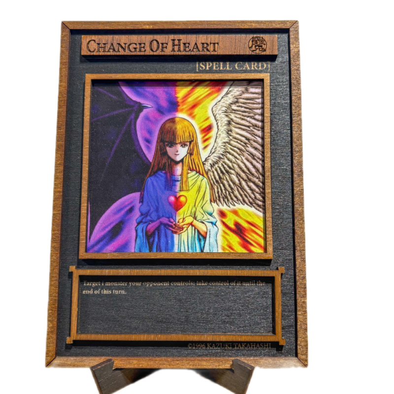 3D Yu‑Gi‑Oh! Ξύλινο Stand “Change of Heart” 21×15 cm