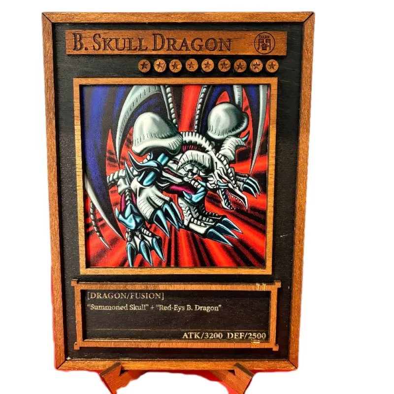 3D Yu‑Gi‑Oh! Ξύλινο Stand “Black Skull Dragon” 21×15 cm