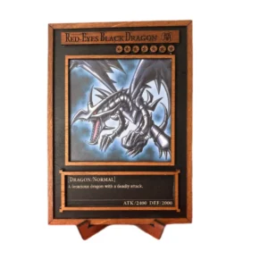 3D Yu‑Gi‑Oh! Ξύλινο Stand “Red Eyes Black Dragon” 21×15 cm