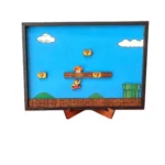 Ξύλινο Χειροποίητο Κάδρο Pixel Art - The Plumber's World